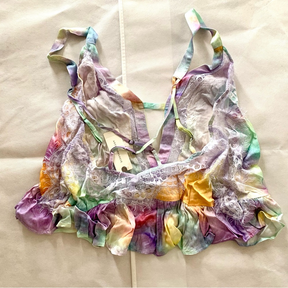 Anthropologie LYREBIRD Silky Plunge-Neck Tank Top size M/Medium Retail $78+ - Picture 6 of 7